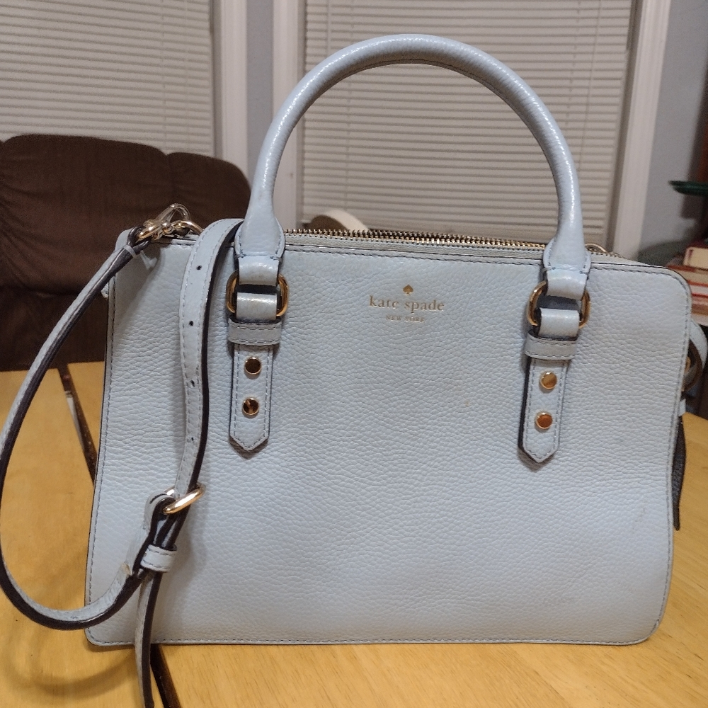 Lise Pebbled Leather Kate Spade bag/purse Mulberry Street. Baby Blue
